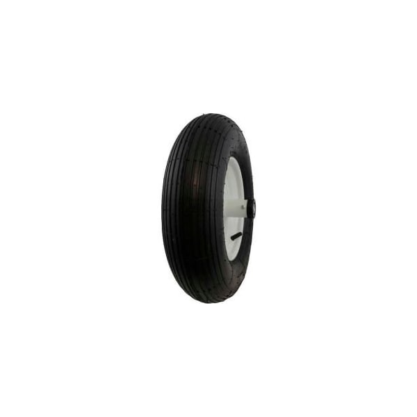 Marathon Industries Marathon 20001 4.80/4.00-8 Pneumatic Wheelbarrow Ribbed Tread - 6" Centered Hub - 5/8" Bearing 20001 - main